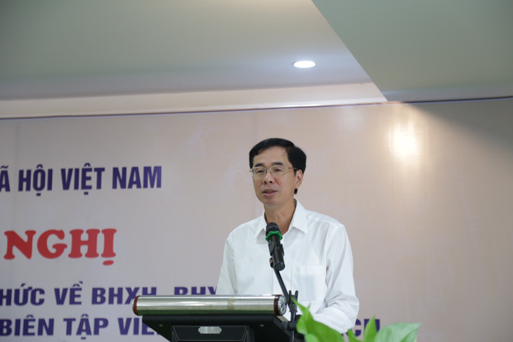 Ông Đào Việt Ánh, phó tổng giám đốc Bảo hiểm xã hội Việt Nam, phát biểu tại hội nghị - Ảnh: BHXH Việt Nam cung cấp