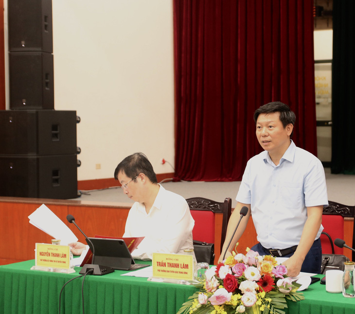 Ông Trần Thanh Lâm, phó trưởng Ban Tuyên giáo Trung ương, phát biểu tại hội nghị - Ảnh: BTC