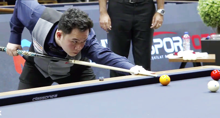 Bao Phương Vinh thi đấu ấn tượng tại Giải billiards carom 3 băng vô địch thế giới - Ảnh: FIVE&SIX