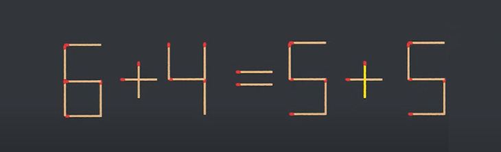 Thử tài IQ: Di chuyển một que diêm để 6+4=9-5 thành phép tính đúng - Ảnh 1.