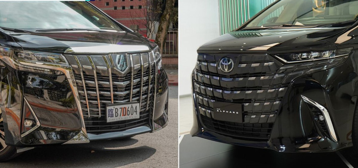 Ở thế hệ mới nhất (phải), Toyota Alphard không còn logo độc quyền như bản cũ (trái) - Ảnh: Wapcar