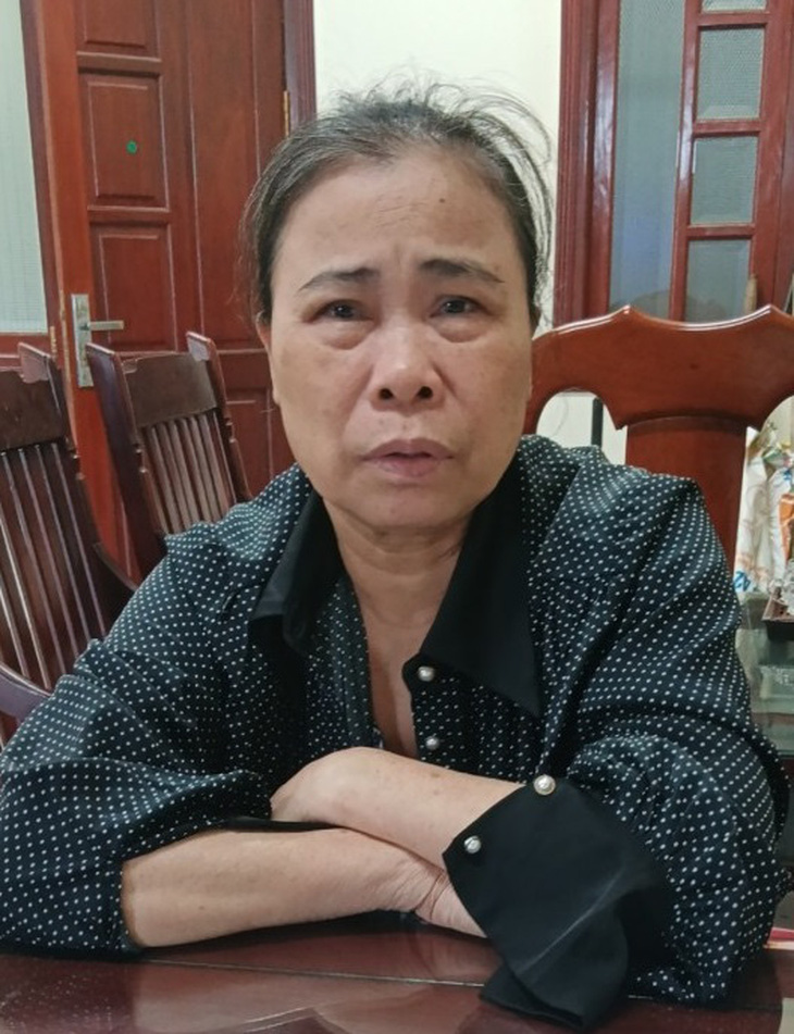 Chủ hụi Lưu Thị Tiến tại Cơ quan cảnh sát điều tra Công an tỉnh Bắc Giang - Ảnh: Công an tỉnh Bắc Giang