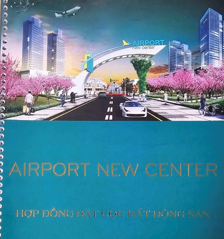 Phối cảnh &quot;khu dân cư gần sân bay Long Thành&quot; mà các bị can sử dụng trong hợp đồng đặt cọc với khách hàng - Ảnh: B.S.
