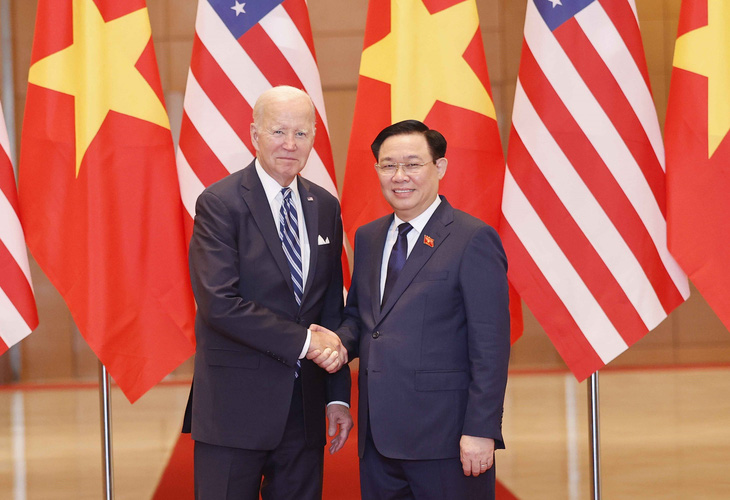 Chủ tịch Quốc hội Vương Đình Huệ hội kiến Tổng thống Mỹ Joe Biden ngày 11-9 - Ảnh: TTXVN