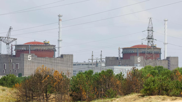 Nhà máy điện hạt nhân Zaporizhzhia, miền đông thành phố Energodar, thuộc khu vực của Ukraine do Nga kiểm soát - Ảnh: RIA NOVOSTI