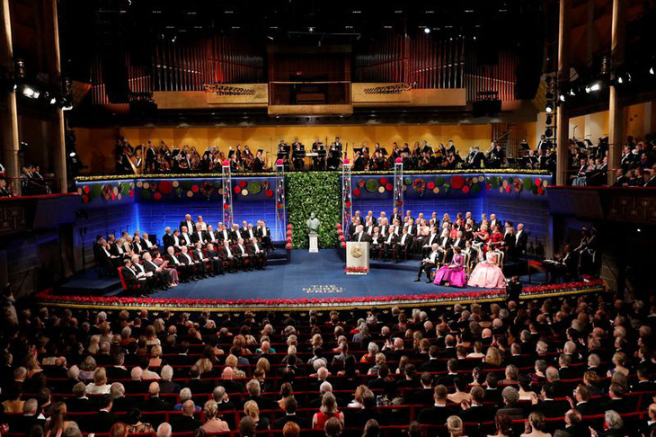 Nobel laureates and members of the Swedish royal family at the Nobel Prize award ceremony in Stockholm on December 10, 2022 – Photo: Reuters