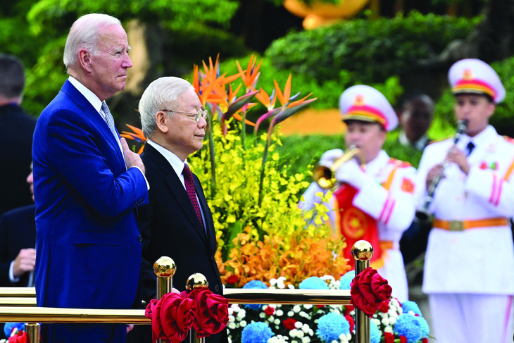 Tổng thống Joe Biden và Tổng bí thư Nguyễn Phú Trọng. Ảnh: AFP