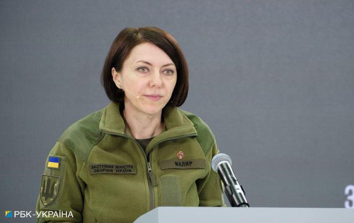 Bà Hanna Maliar trong thời gian làm thứ trưởng Bộ Quốc phòng Ukraine thường xuyên cập nhật các thông tin công khai về tình hình chiến sự - Ảnh: RBC-Ukraine
