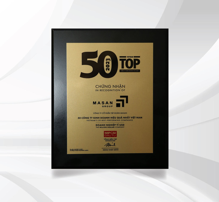 Tập đoàn Masan nhận &quot;cú đúp&quot; danh hiệu tại Lễ vinh danh &quot;Top 50 Công ty kinh doanh hiệu quả nhất Việt Nam 2023&quot;