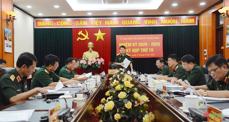Ủy ban Kiểm tra Quân ủy Trung ương (nhiệm kỳ 2020 - 2025) tổ chức kỳ họp thứ 16 - Ảnh: QĐND