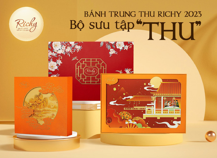 Bộ 3 hộp bánh Hạnh Ngộ - Hân Hoan và Sum Vầy (từ trái qua) với vẻ đẹp độc đáo, tinh tế, đa dạng sự lựa chọn