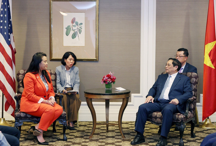 Bà Sheng Thao và các quan chức, doanh nghiệp lớn của vùng vịnh San Francisco, bang California bày tỏ phấn khởi trước việc hai nước thiết lập quan hệ Đối tác chiến lược toàn diện, vui mừng chào đón chuyến thăm của Thủ tướng Phạm Minh Chính - Ảnh: DƯƠNG GIANG