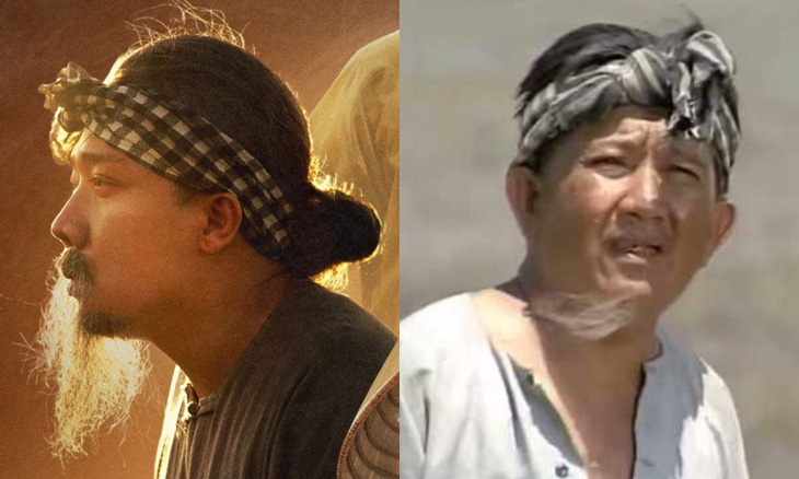 Diễn viên Trấn Thành trong vai bác Ba Phi bản điện ảnh và nghệ sĩ Mạc Can trong vai bác Ba Phi của phim truyền hình 'Đất phương Nam' - Ảnh: ĐPCC
