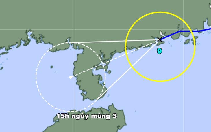 Dự báo về hướng di chuyển bão số 3 của Cơ quan khí tượng Nhật Bản - Ảnh: JMA