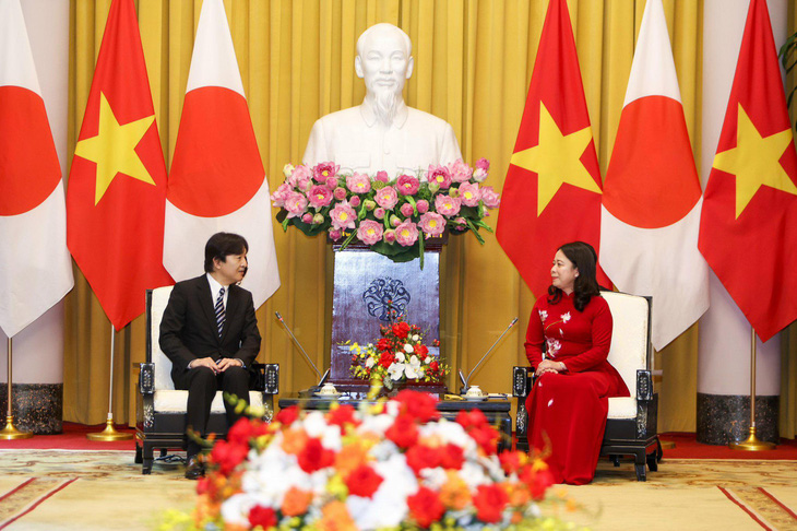 Phó Chủ tịch nước Võ Thị Ánh Xuân hội kiến cùng Hoàng Thái tử Akishino tại Phủ Chủ tịch, ngày 21-9 - Ảnh: NGUYỄN KHÁNH