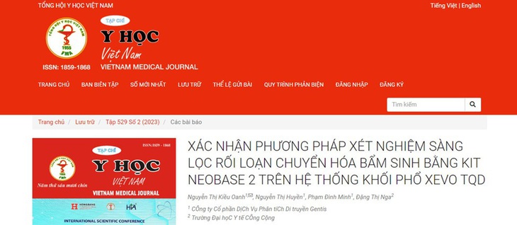 Công bố nghiên cứu xác nhận phương pháp xét nghiệm sàng lọc rối loạn chuyển hóa bẩm sinh - Ảnh 1.