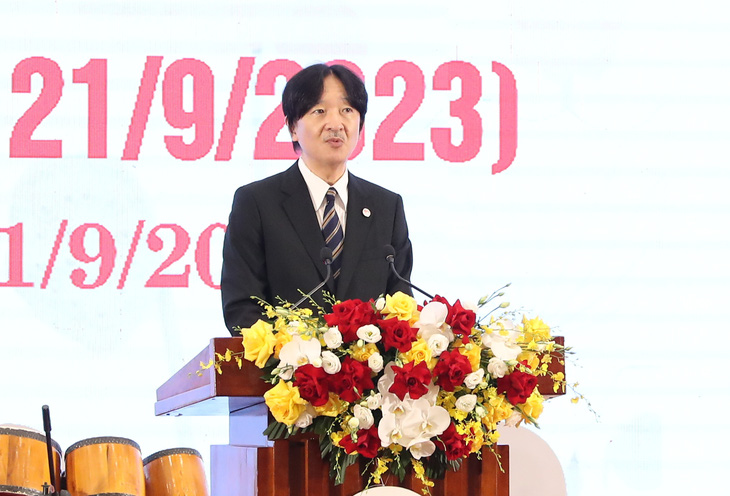 Hoàng thái tử Akishino bày tỏ mong muốn chuyến thăm lần này sẽ góp phần trong việc thắt chặt hơn nữa sự hiểu biết lẫn nhau và sự gắn kết hữu nghị giữa nhân dân hai nước Việt Nam và Nhật Bản - Ảnh: QUANG PHÚC
