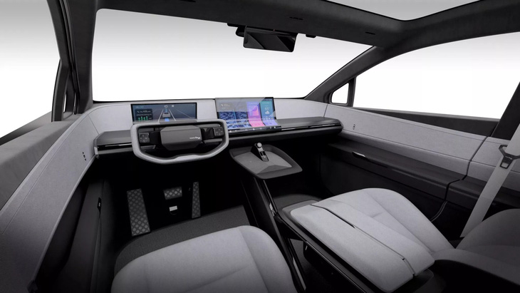 Nội thất Toyota bZ Compact SUV Concept khá đặc biệt với màn hình gập cùng cụm điều khiển trung tâm tối giản và khó lòng xuất hiện lại trên bản thành phẩm - Ảnh: Toyota