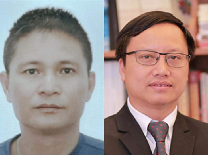 Phó tổng giám đốc AIC Nguyễn Hồng Sơn và giám đốc công ty thẩm định giá - Ảnh: Bộ Công an