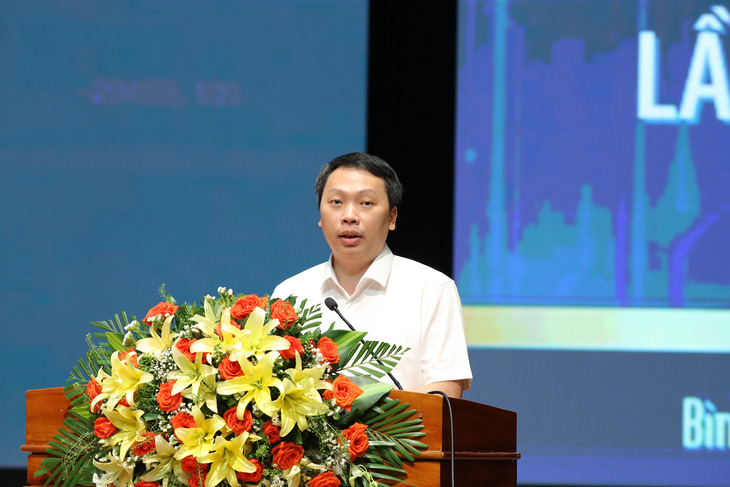 Ông Nguyễn Huy Dũng - thứ trưởng Bộ Thông tin và Truyền thông - phát biểu tại Hội thảo hợp tác phát triển công nghệ thông tin - truyền thông Việt Nam lần thứ 24 - Ảnh: HUY PHÚC