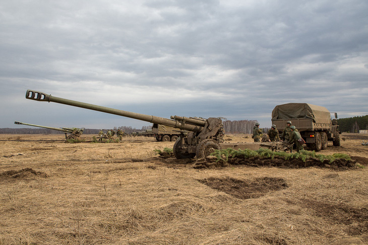 Pháo tự hành MSTA-B được sử dụng trong quân đội Liên Xô từ năm 1987 và được xem là vũ khí hiệu quả khi tấn công vào xe bọc thép, xe tăng - Ảnh: Wikipedia/Mil.ru