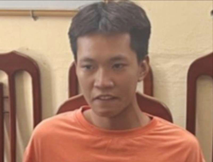 Nghi phạm Võ Tiến Mạnh tại cơ quan điều tra - Ảnh: Công an tỉnh Thái Bình