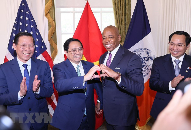 Thị trưởng New York chia sẻ từng thăm Việt Nam và luôn lưu giữ những kỷ niệm, ấn tượng hết sức tốt đẹp về đất nước, con người Việt Nam và mong muốn sớm thăm lại Việt Nam - Ảnh: TTXVN