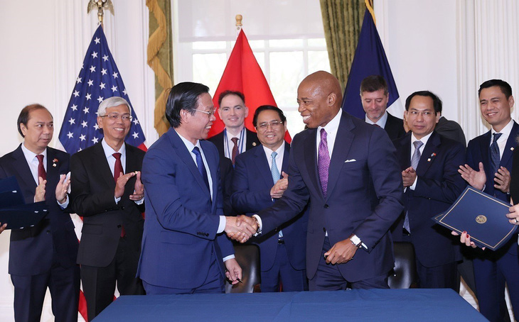 Thủ tướng bày tỏ vui mừng về việc TP.HCM và thành phố New York ký kết biên bản thiết lập quan hệ hữu nghị hợp tác, coi đây là minh chứng sinh động cho quan hệ tốt đẹp giữa Việt Nam - Mỹ nói chung cũng như giữa các địa phương của hai nước nói riêng - Ảnh: TTXVN
