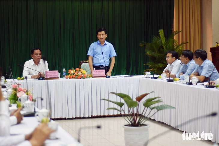 Thứ trưởng Bộ Giao thông vận tải Lê Anh Tuấn tại buổi làm việc với Đồng Nai về tiến độ dự án cao tốc Biên Hòa - Vũng Tàu - Ảnh: A LỘC