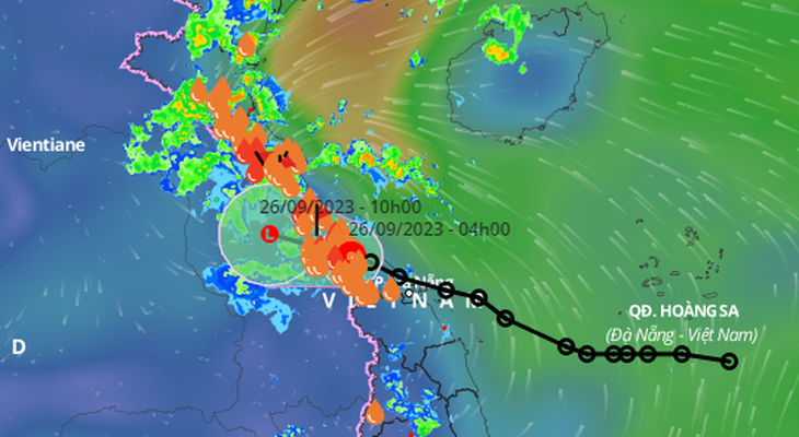 Vị trí và hướng di chuyển áp thấp nhiệt đới - Ảnh: VNDMS