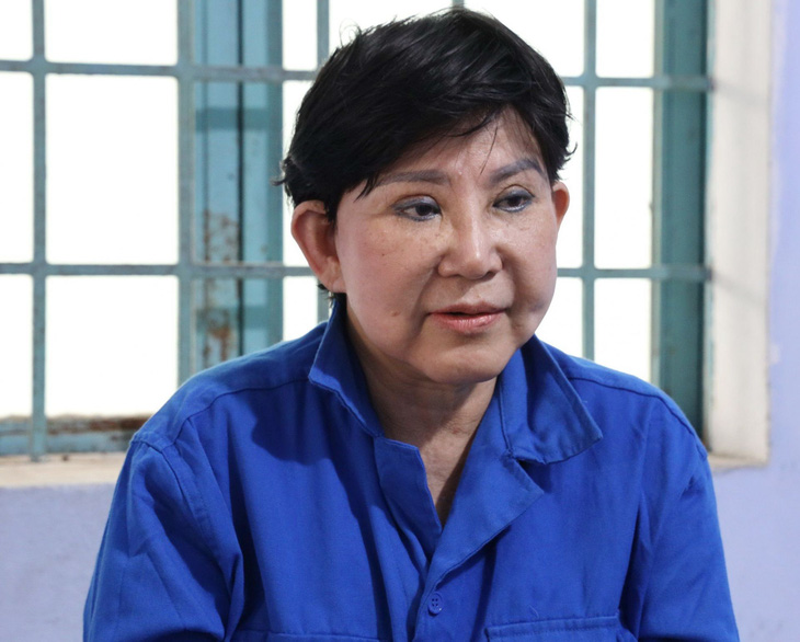 Bà Tôn Nữ Huy Phương tại cơ quan điều tra Công an tỉnh Tây Ninh - Ảnh: Công an cung cấp