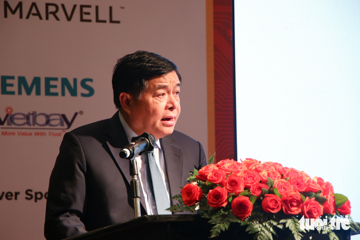 Bộ trưởng Bộ Kế hoạch và Đầu tư Nguyễn Chí Dũng phát biểu tại Hội nghị thượng đỉnh Kinh doanh Việt Nam 2023 ngày 29-9 - Ảnh: DUY LINH