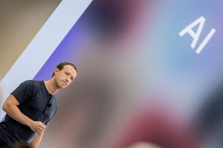 Giám đốc điều hành Meta Mark Zuckerberg phát biểu tại sự kiện Meta Connect ở Menlo Park, California, Mỹ hôm 27-9-2023 - Ảnh: REUTERS