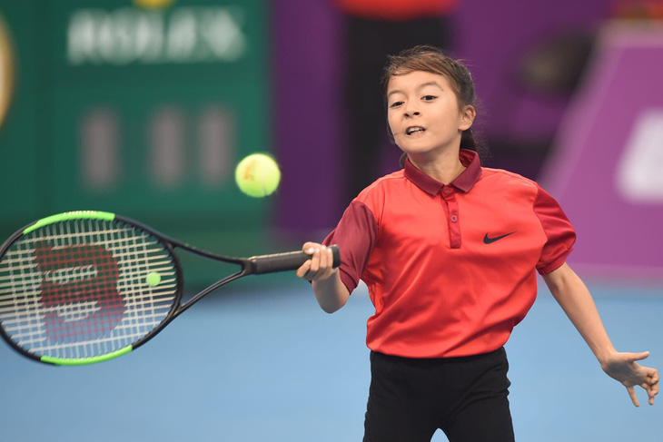 Hình ảnh Hind Almudahka khi tham dự Giải Qatar mở rộng năm 2018 - Ảnh: Qatar Tennis Federation