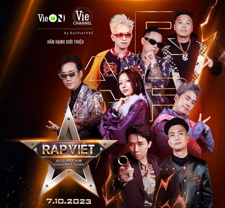 Dàn nghệ sĩ từng tạo nên những màn phối hợp đầy ăn ý tại Rap Việt mùa 3 (2023) sẽ xuất hiện tại Rap Việt All-Star Concert 2023.
