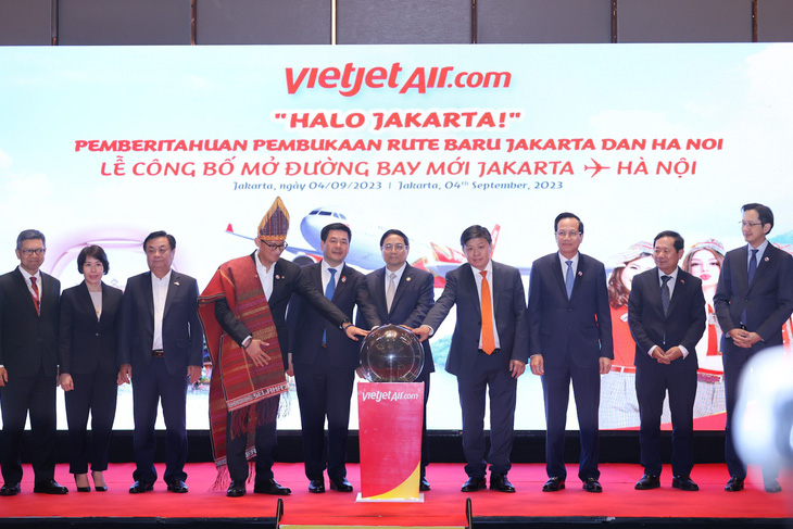 Công bố mở đường bay mới Jakarta - Hà Nội - Ảnh: N.B