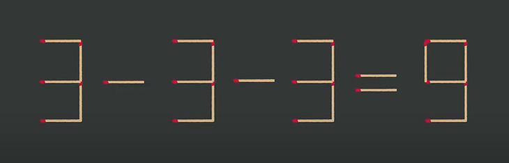 Thử tài IQ: Di chuyển một que diêm để 3-3-3=9 thành phép tính đúng - Ảnh 1.