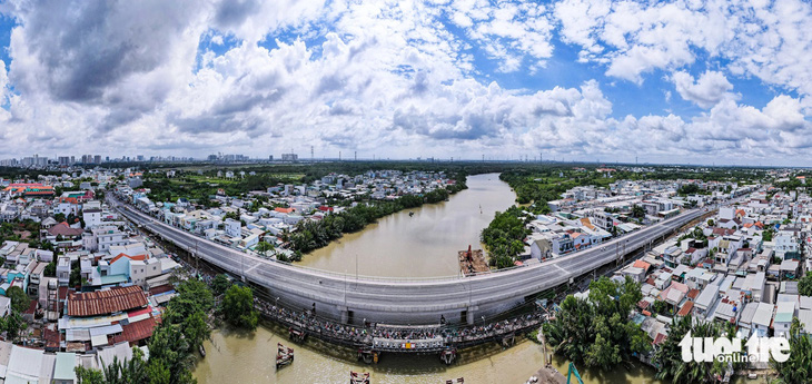 Công trình cầu Long Kiểng mới bắc qua sông Phước Kiểng, nối 2 xã Phước Kiển và Nhơn Đức - Ảnh: Tuổi Trẻ Online