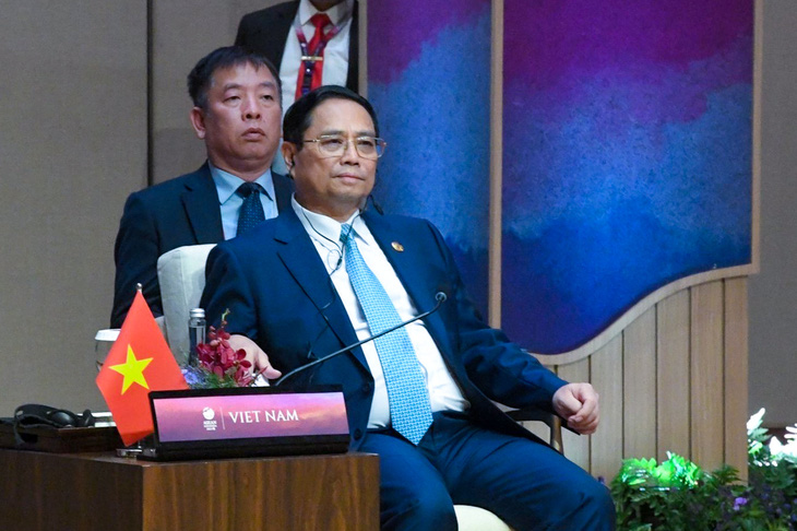 Thủ tướng Phạm Minh Chính tại phiên họp hẹp ASEAN chiều 5-9 - Ảnh: NHẬT BẮC