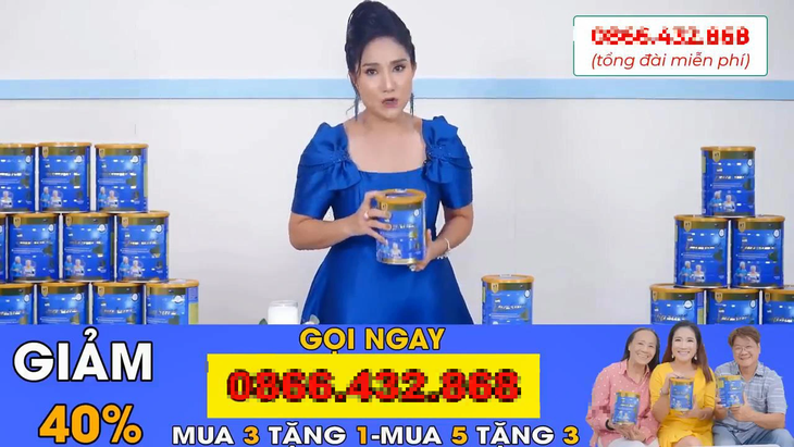 "Uống 10 ngày dứt điểm tiểu đêm, 20 ngày hết tê bì chân tay, 40 ngày đường huyết về dưới sáu phẩy và đặc biệt sử dụng kiên trì sau hai tháng hoàn toàn không lo biến chứng tiểu đường, cũng không lo phải uống thuốc tây hoặc tiêm Insulin liên tục" - nghệ sĩ Cát Tường nói - Ảnh: Cắt từ clip trên mạng