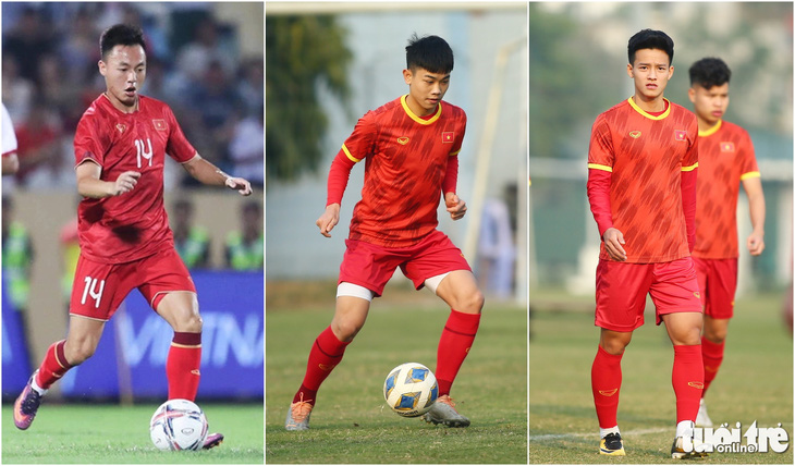 Ba nhân tố xuất sắc nhất U23 Việt Nam ở mùa giải 2023 (từ trái qua): Nguyễn Thái Sơn, Nguyễn Đình Bắc và Nguyễn Thanh Nhàn - Ảnh: THẾ SƠN, HOÀNG TÙNG