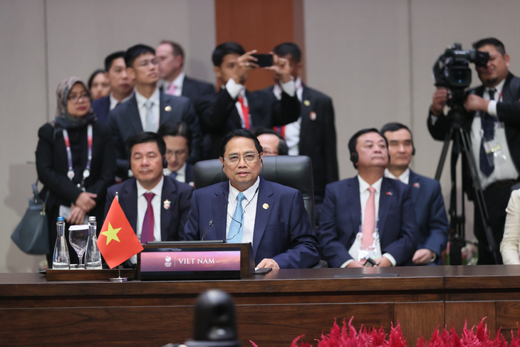 Thủ tướng Phạm Minh Chính dự Hội nghị cấp cao ASEAN trong phiên khai mạc ngày 5-9 - Ảnh: D.GIANG