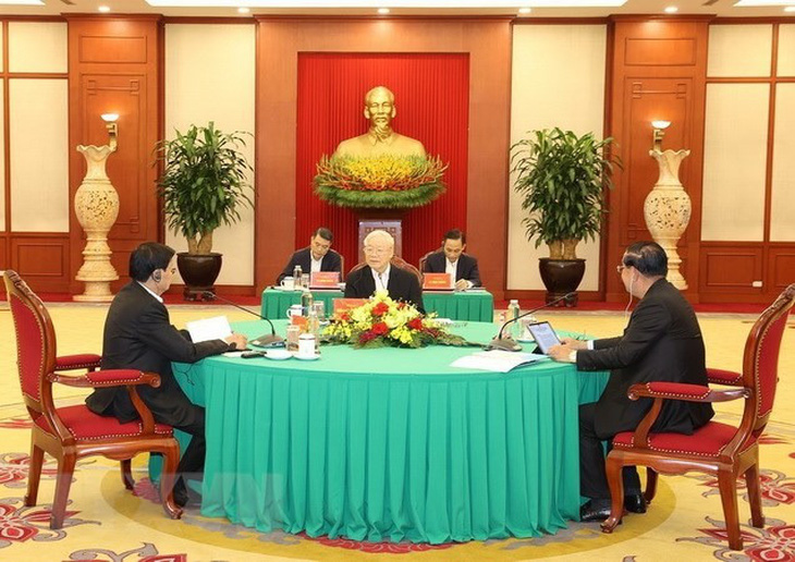 Tổng bí thư Nguyễn Phú Trọng phát biểu tại cuộc gặp - Ảnh: TTXVN