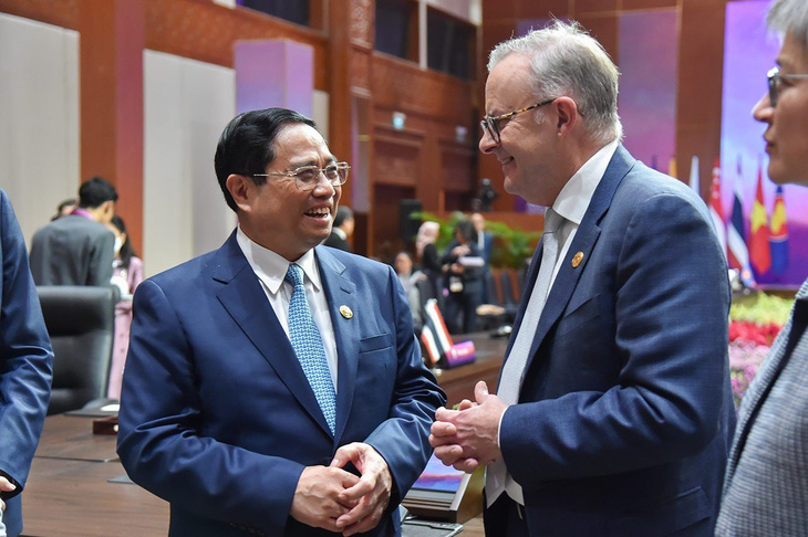 Thủ tướng Phạm Minh Chính gặp Thủ tướng Úc Anthony Albanese ngày 7-9 tại Indonesia - Ảnh: TUẤN ANH