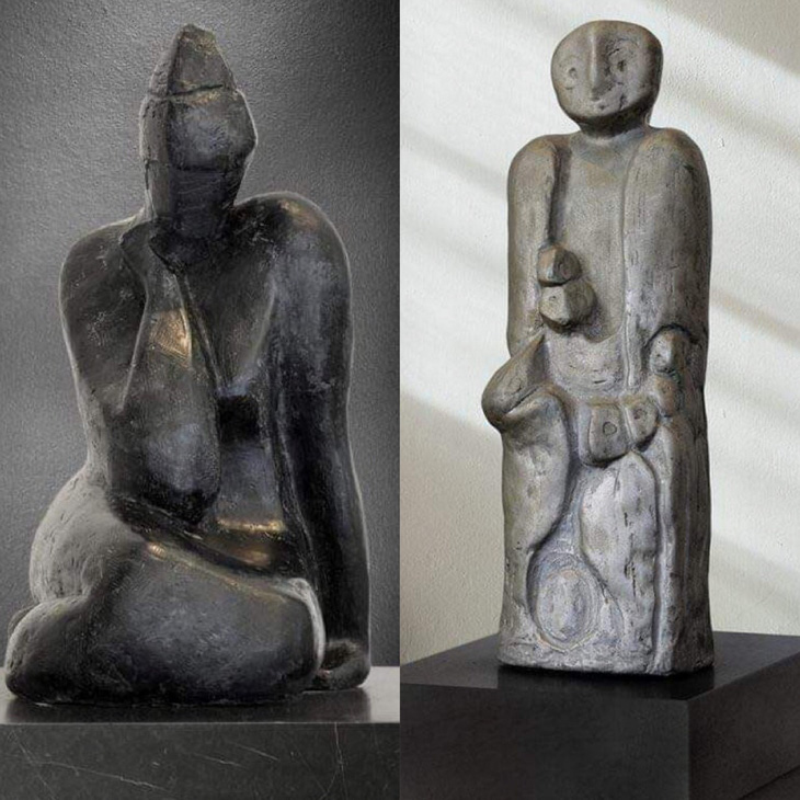 Một số tác phẩm của nhà điêu khắc Điềm Phùng Thị được Phan Đăng Hoàng lấy cảm hứng thực hiện bộ sưu tập - Ảnh: NVCC