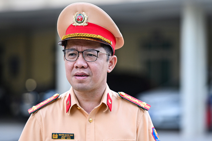 Đại tá Nguyễn Quang Nhật - trưởng Phòng hướng dẫn tuyên truyền, điều tra giải quyết tai nạn giao thông Cục Cảnh sát giao thông - Ảnh: H.Q.