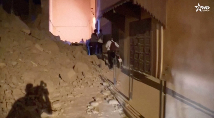 Đổ nát sau động đất tại Morocco - Ảnh: REUTERS