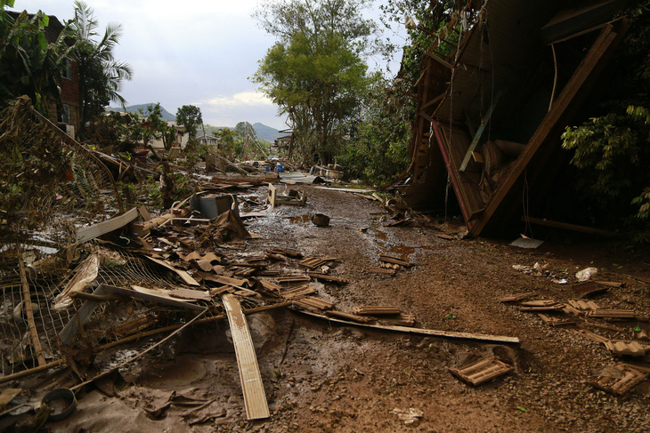 Cảnh tan hoang ở Roca Sales, bang Rio Grande do Sul sau khi lốc xoáy tràn qua, ảnh chụp ngày 7-9 - Ảnh: AFP