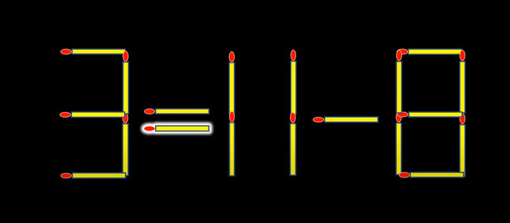 Thử tài IQ: Di chuyển một que diêm để 3-11=8 thành phép tính đúng- Ảnh 2.