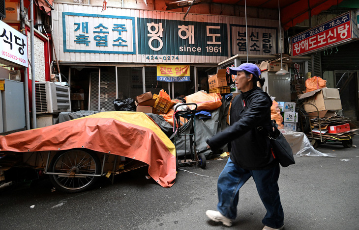 Quán thịt chó đã đóng cửa ở thành phố Daegu, ngày 10-1-2024 - Ảnh: AFP